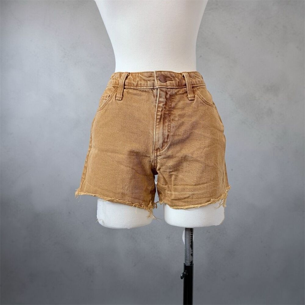 Universal Thread Brown Tan Shorts S Denim Cutoff Rise Vintage Midi 26” 2